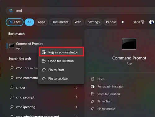 command prompt as admin