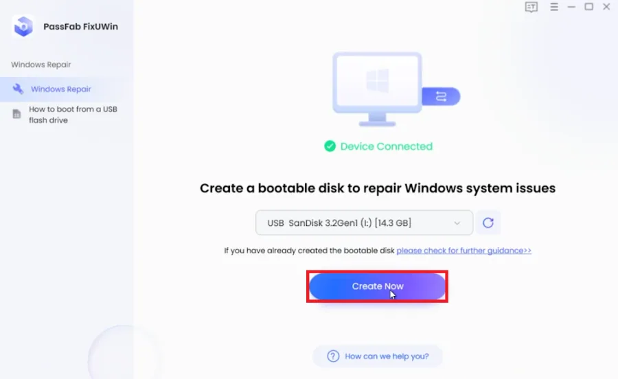 create bootable repair disk
