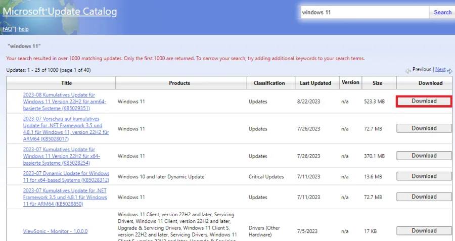 download and install windows updates manually
