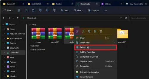 extract files