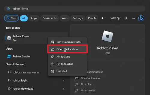 Roblox > Open file location