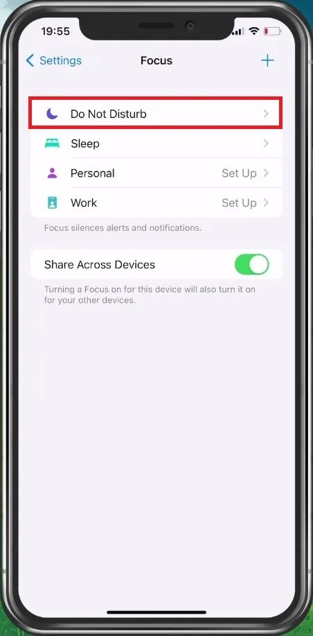 Settings > Focus > Do Not Disturb
