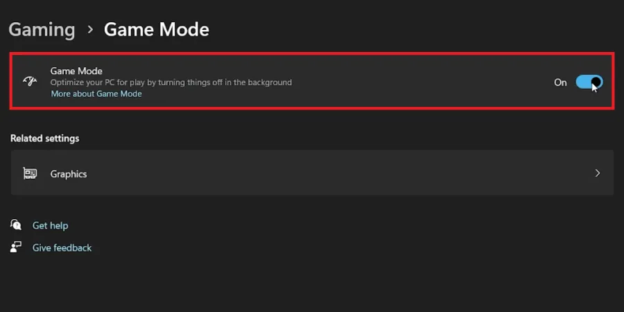 enable game mode