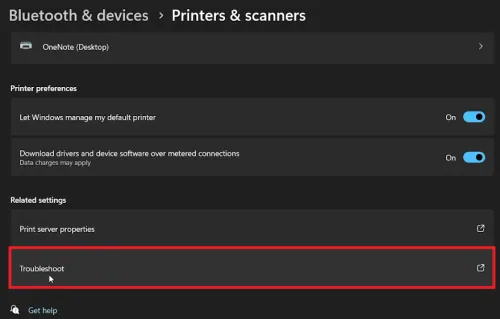 troubleshoot printer devices