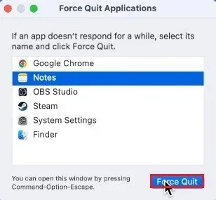 Force Quit Applications