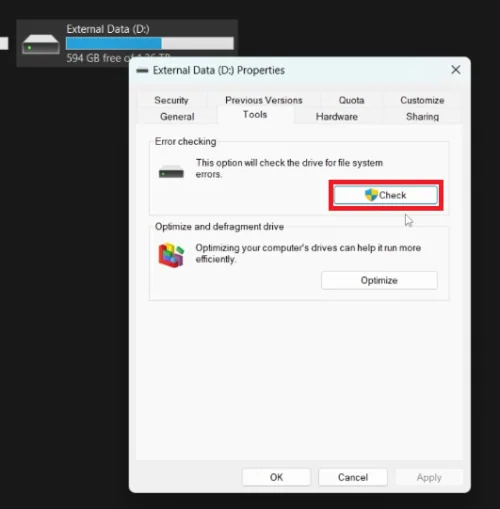 disk drive properties