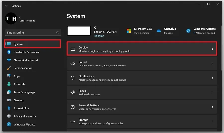 Windows Settings > System > Display