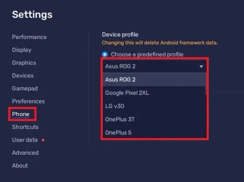 Change Android Device