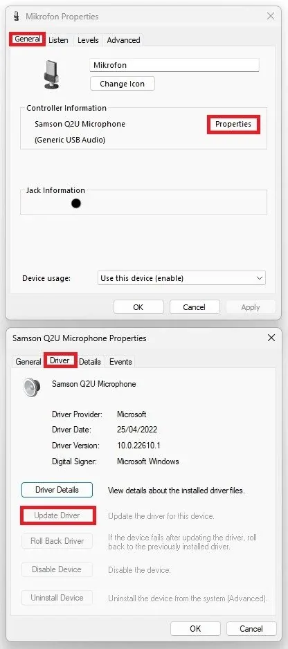 Update the microphone driver