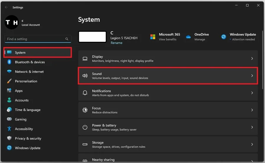Windows Settings > System > Sound