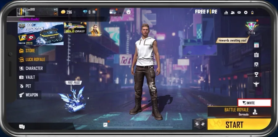 Free Fire > Invite