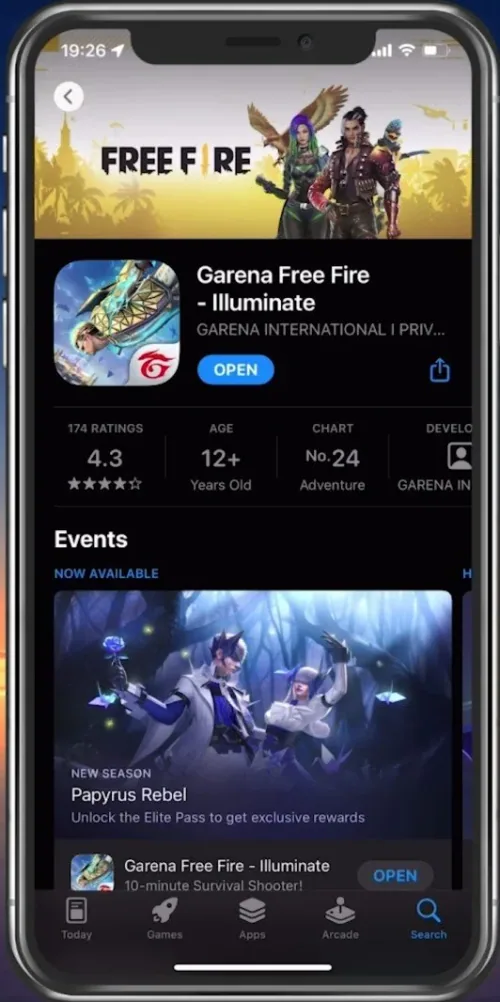 App Store > Free Fire