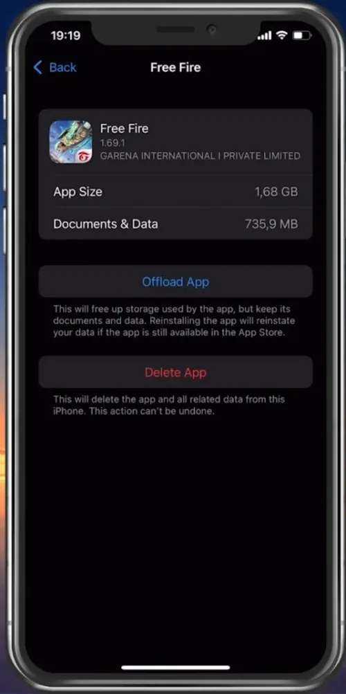 Free Fire > Offload App
