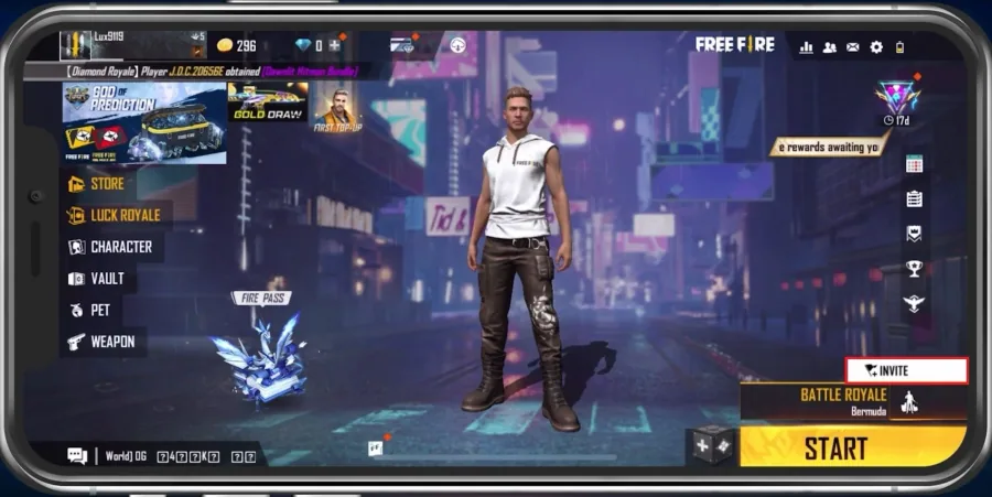 Free Fire > Invite