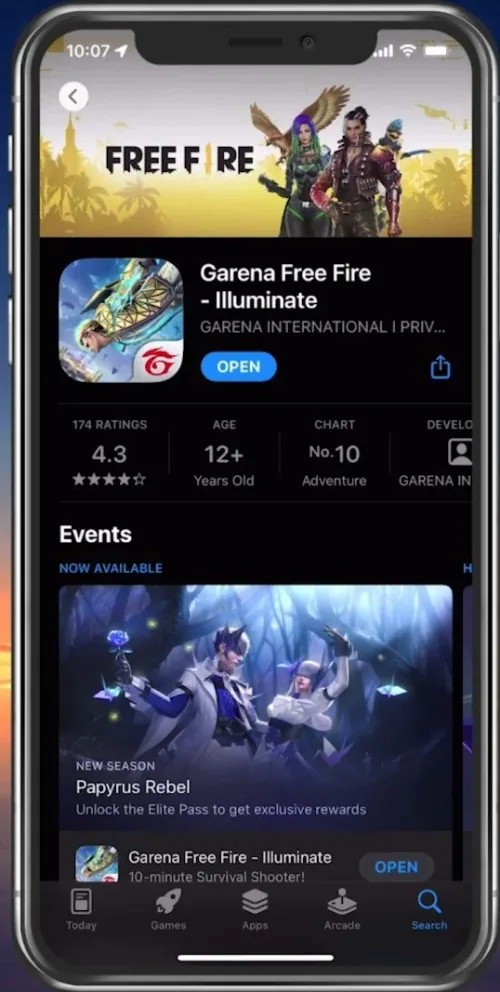 App Store > Free Fire