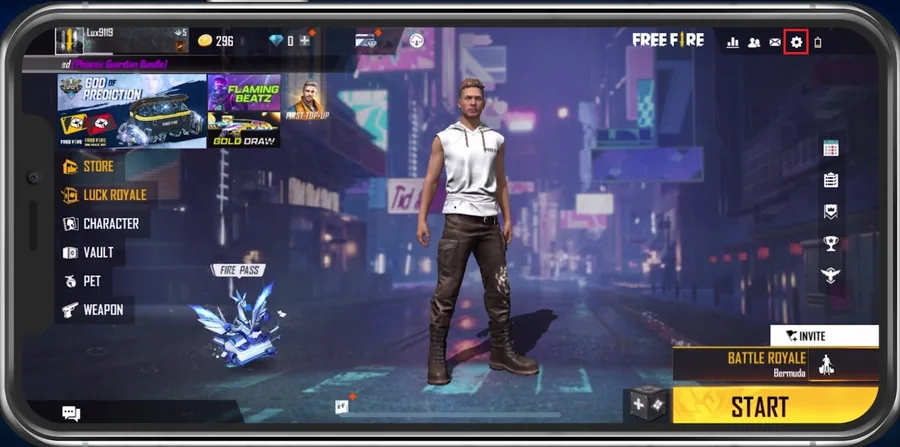 Free FIre > Settings