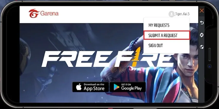 Free Fire > Submit a Request