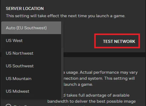 test geforce now network connection