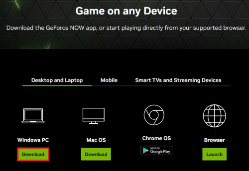 reinstall geforce now