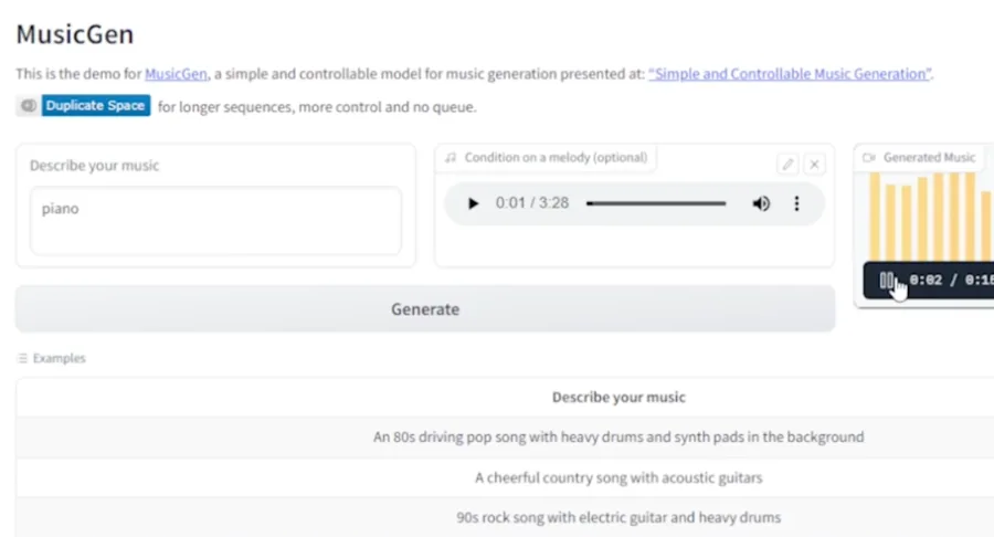 import a song and generate new music