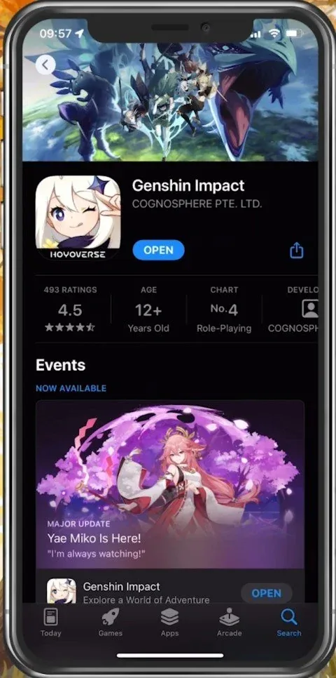 App Store > Genshin Impact
