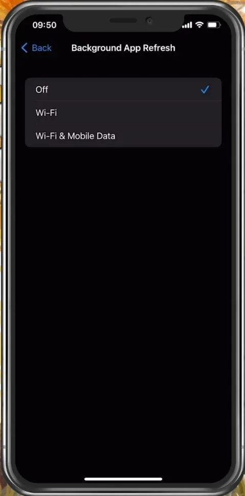 iPhone Settings > General > Background App Refresh
