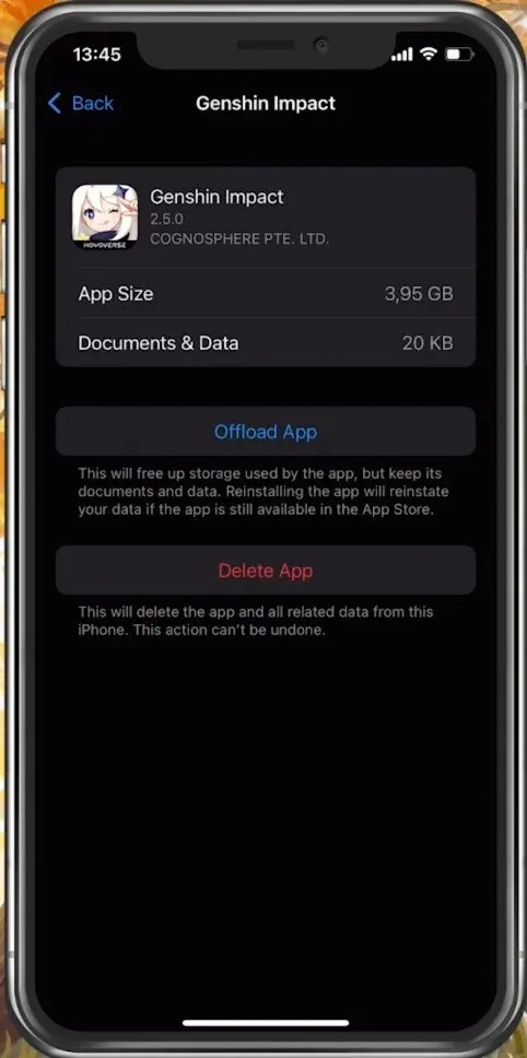 Clear the Genshin Impact app cache