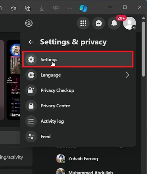 facebook account settings