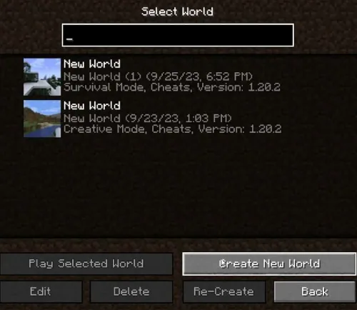 select your world