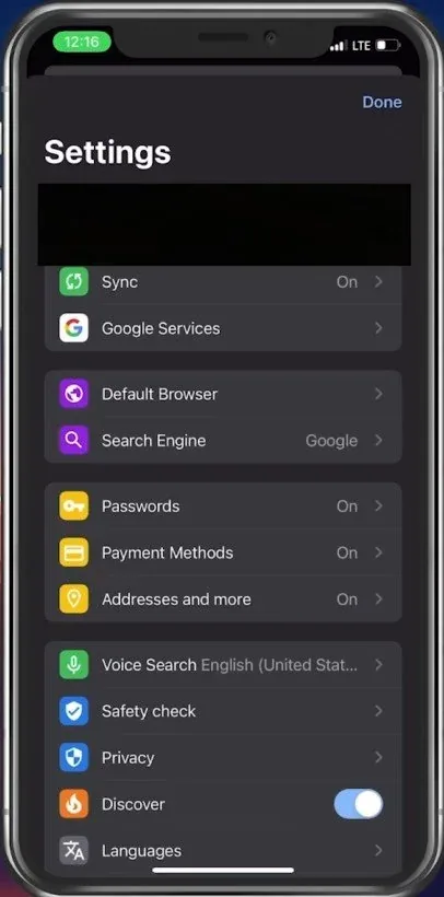 Google App Settings