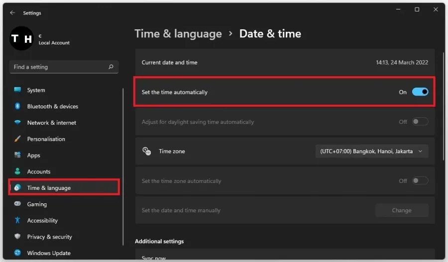 Windows Settings > Time & Language > Set the time automatically