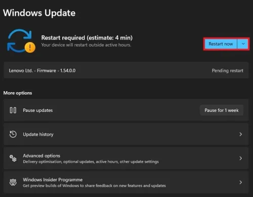 Windows Settings > Windows Update