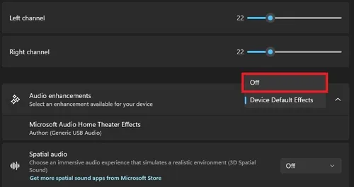 Disable Audio Enhancements