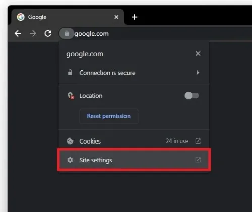 Edit site settings