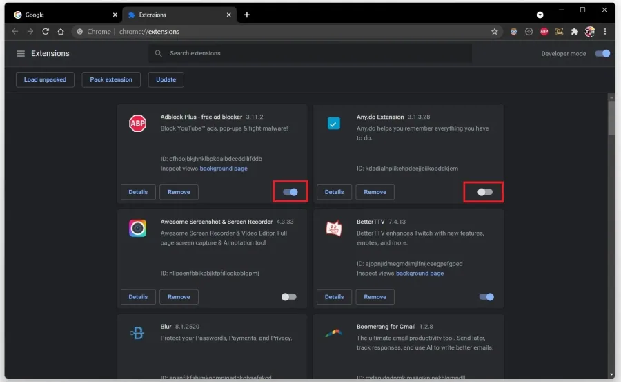 Disable most Google Chrome extensions, especially those with internet access