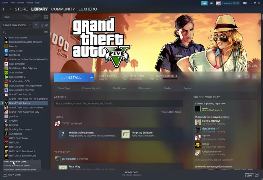 Select to Add a Non-Steam Game to your library.