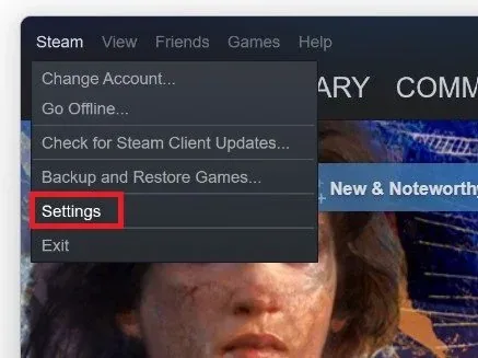 Steam > Settings