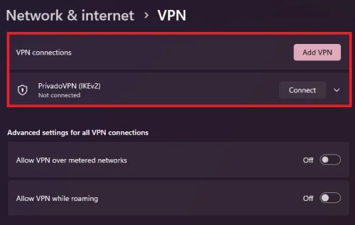 disable VPN