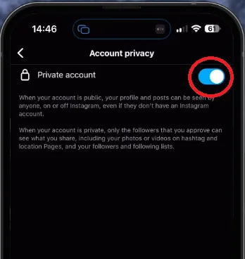 instagram account privacy settings
