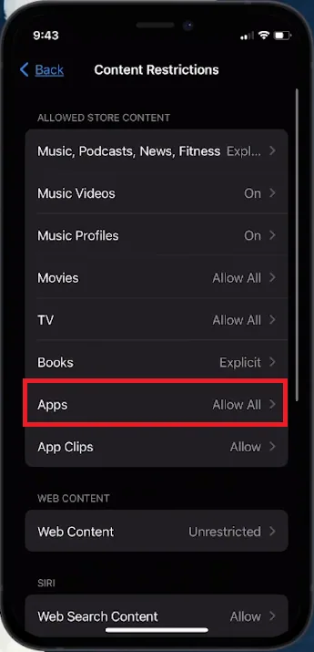 dont allow all apps