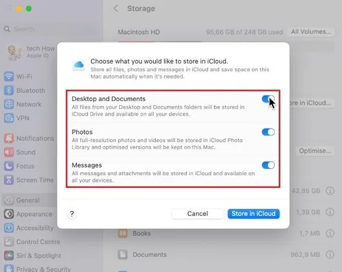 System Settings > General > Storage