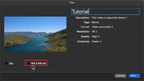 While making changes to these options, you should see how your estimated file siz…