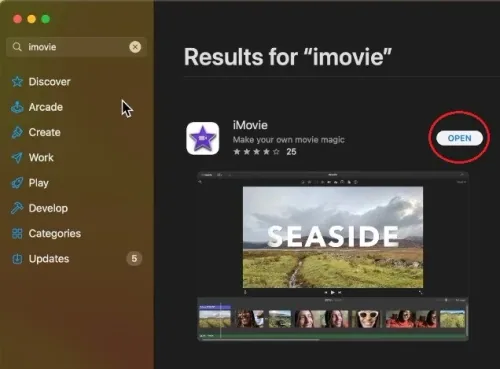 App Store > iMovie