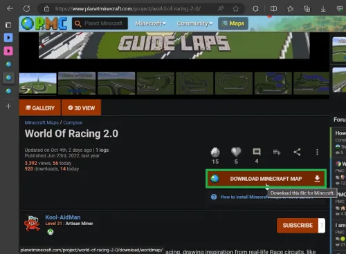 download minecraft map