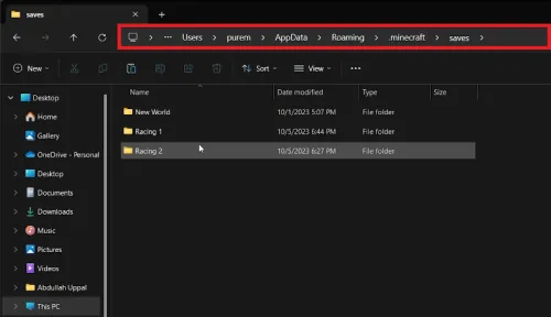 Access your Minecraft game files