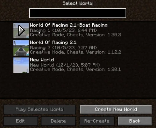 play downloaded world