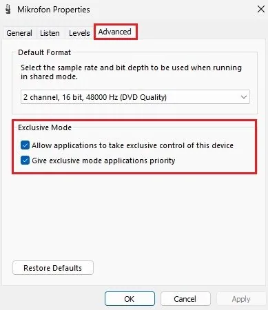 Advanced Microphone Properties
