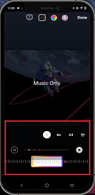 set the music duration
