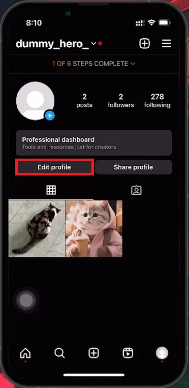 edit profile