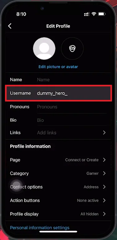 change username